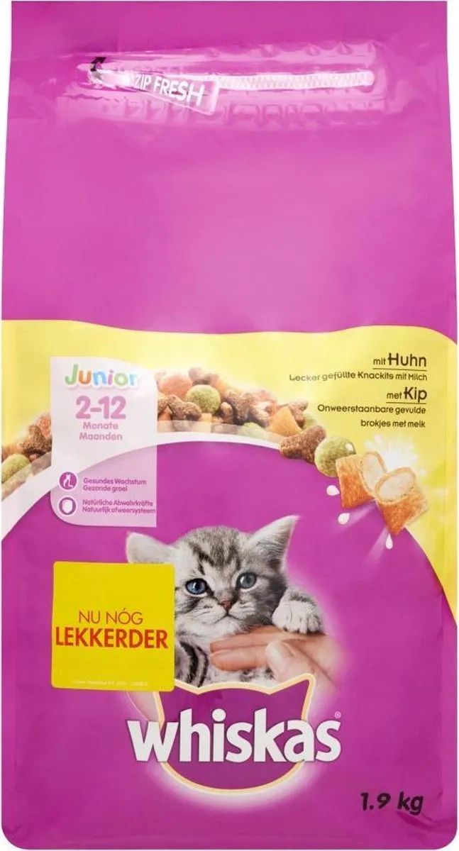 Whiskas Brokjes Junior Kip - 3x1,9kg