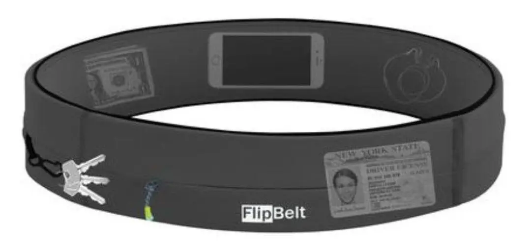 FlipBelt Zipper Hardloopriem - 4 Vakken - Carbon XL - afbeelding 2 van 6