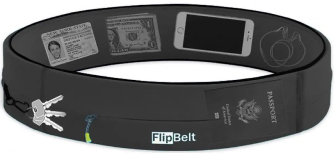 FlipBelt Zipper Hardloopriem - 4 Vakken - Carbon XL - afbeelding 4 van 6