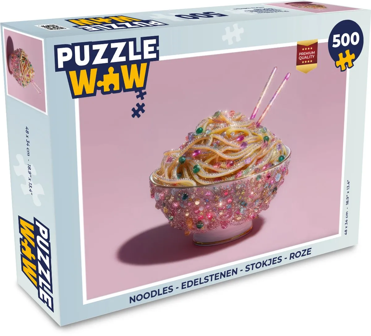 PuzzleWow Noodles Edelstenen Legpuzzel 500 Stuks