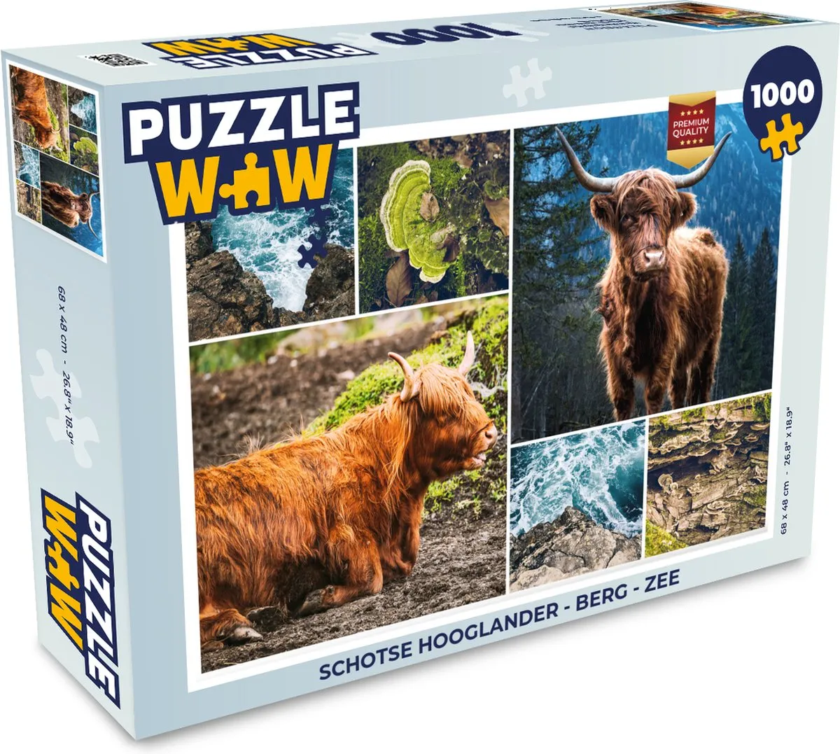 PuzzleWow Schotse Hooglander Legpuzzel 1000 Stuks