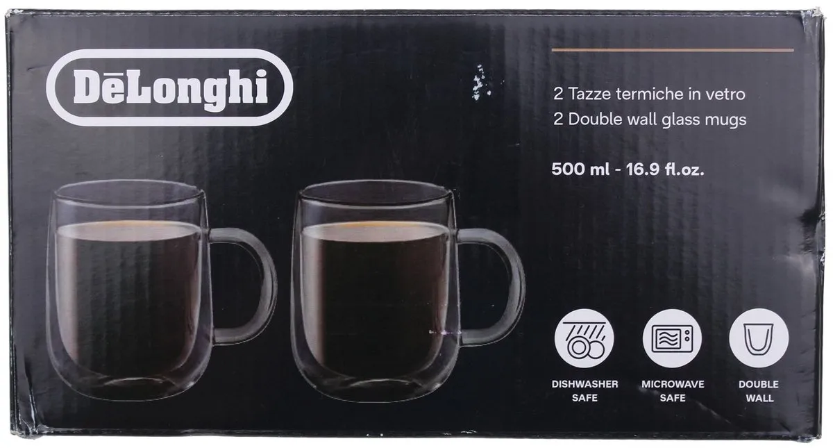 De'Longhi DLSC327 Dubbelwandige Glazen Bekers