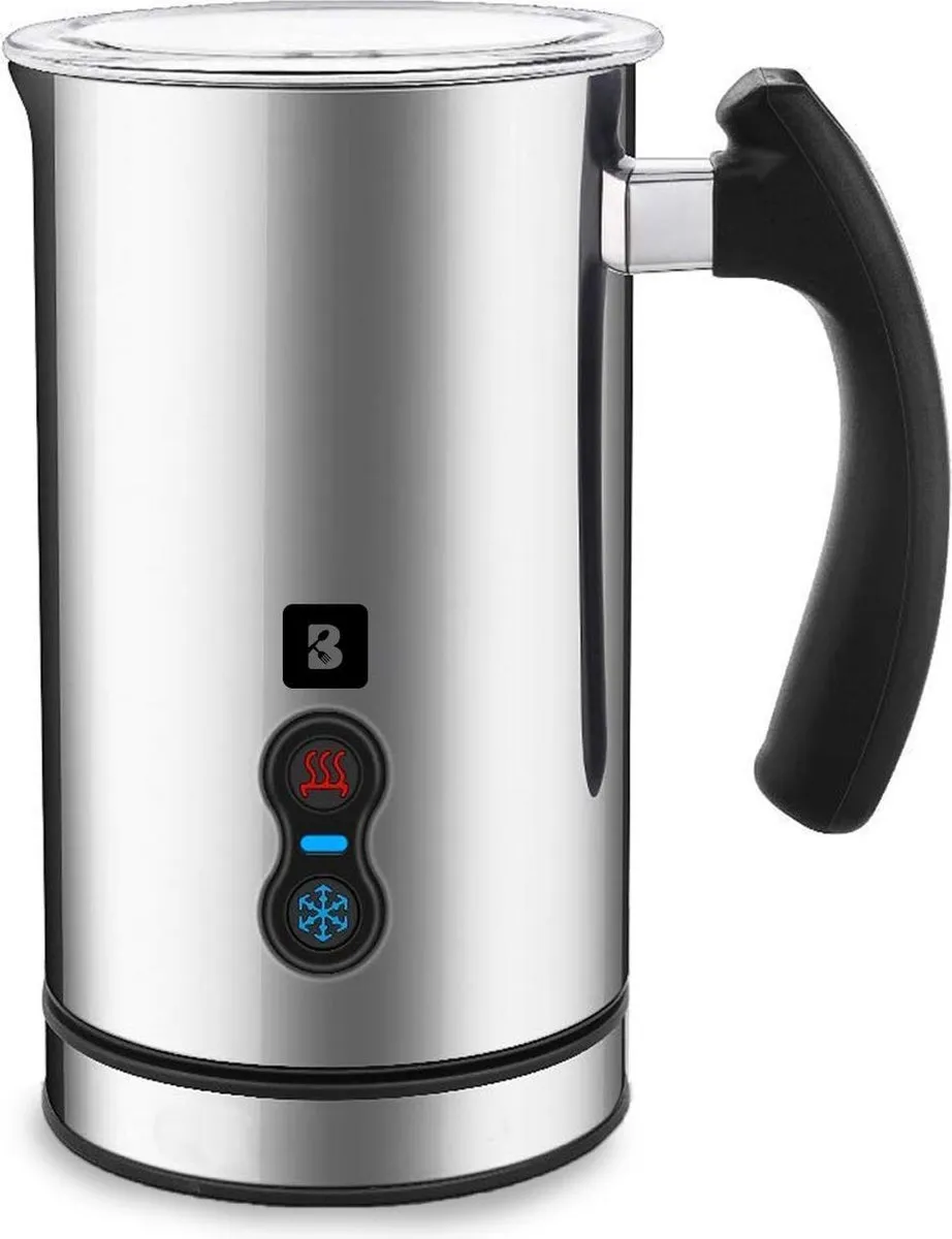 KitchenBrothers KB653 Elektrische Melkopschuimer 240ml - 3 standen - RVS/Zwart