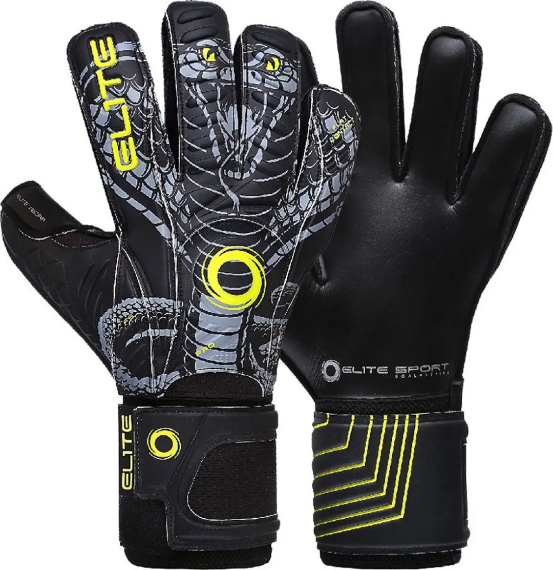 Elite Sport Vibora Keepershandschoenen - Zwart/Fluogeel - afbeelding 6 van 6
