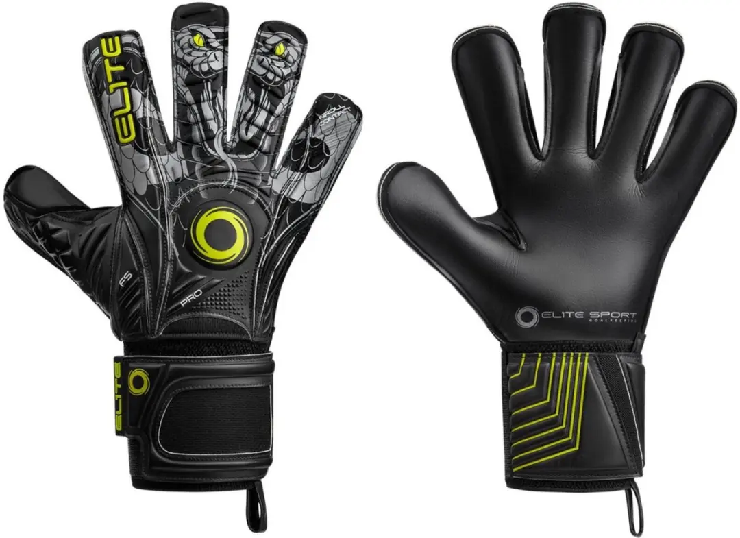Elite Sport Vibora Keepershandschoenen - Zwart/Fluogeel - afbeelding 5 van 6