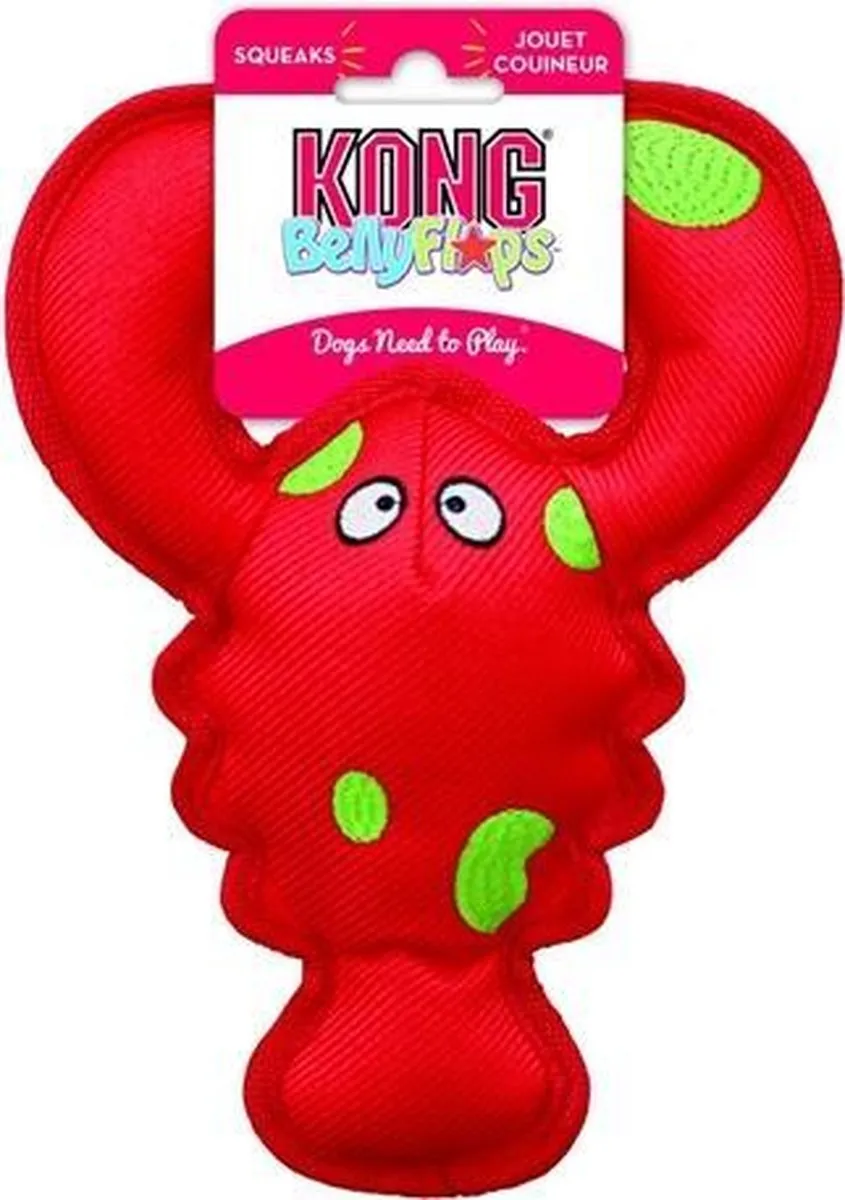 KONG Belly Flops Kreeft Speelgoed - 21x28x9cm - Blauw - afbeelding 6 van 6