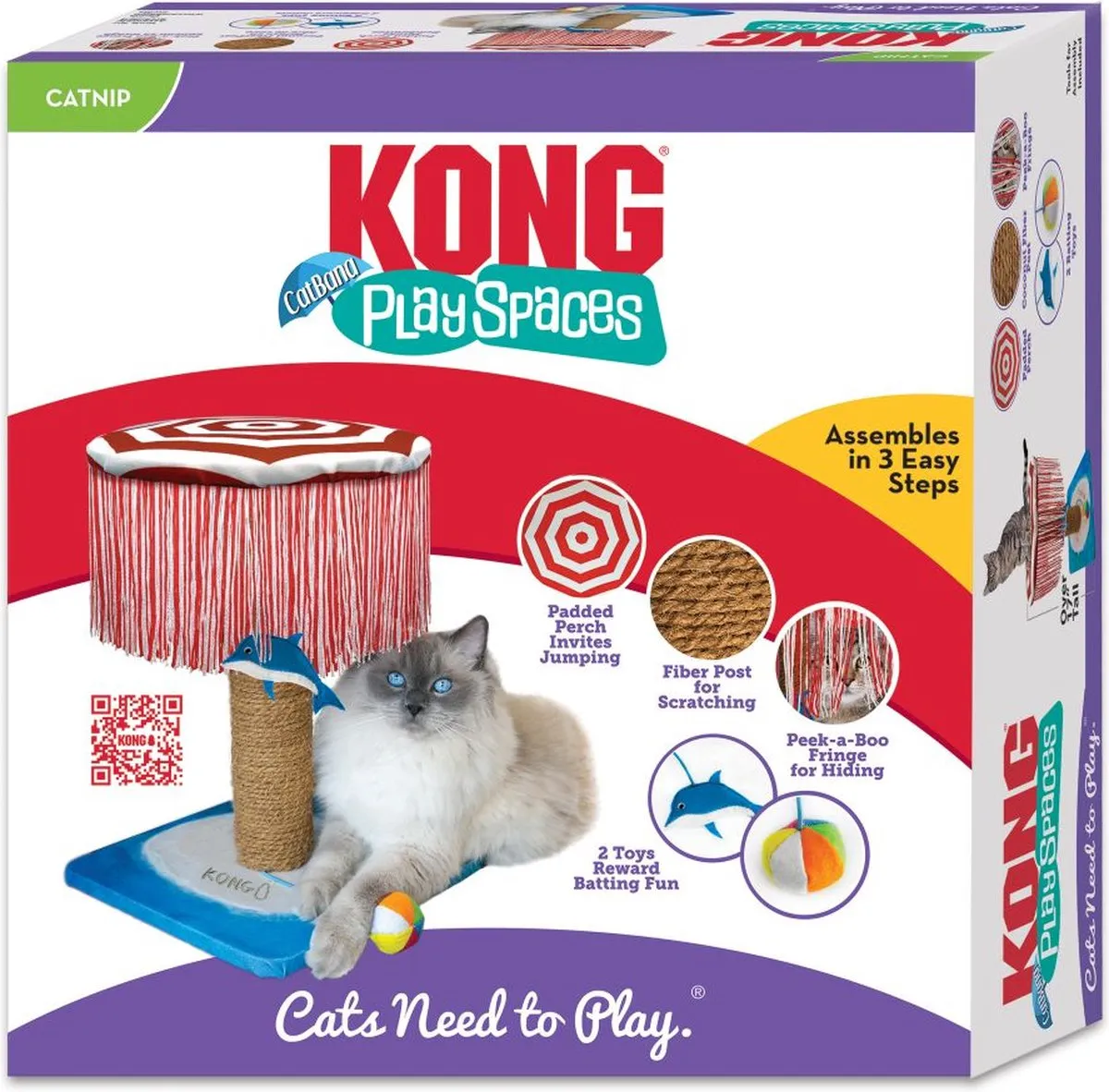 KONG Play Spaces Catbana 30,5x30,5x43cm - Blauw/Rood