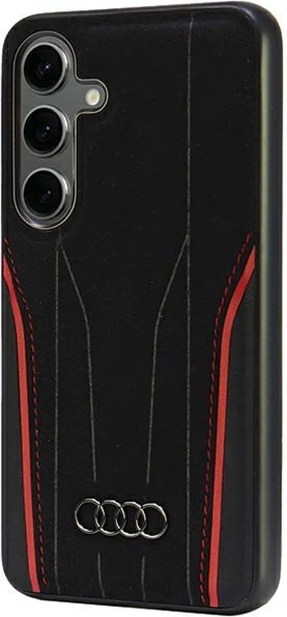 Audi Echt Leer MagSafe S24 Hardcase - Zwart-Rood - afbeelding 5 van 6