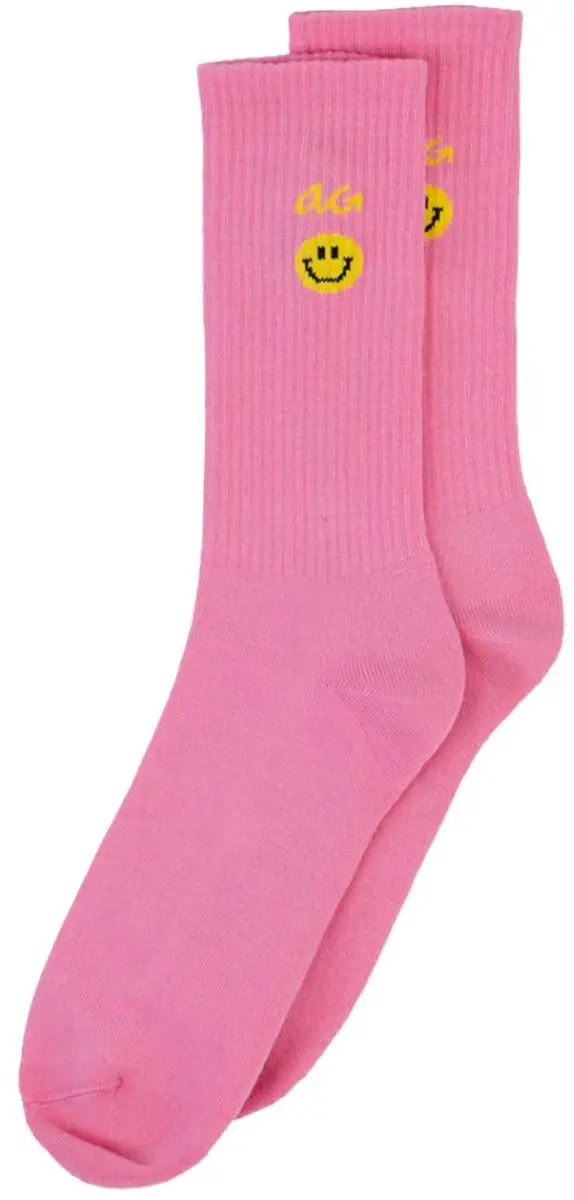 Alfredo Gonzales unisex athletic sokken icon smiley roze