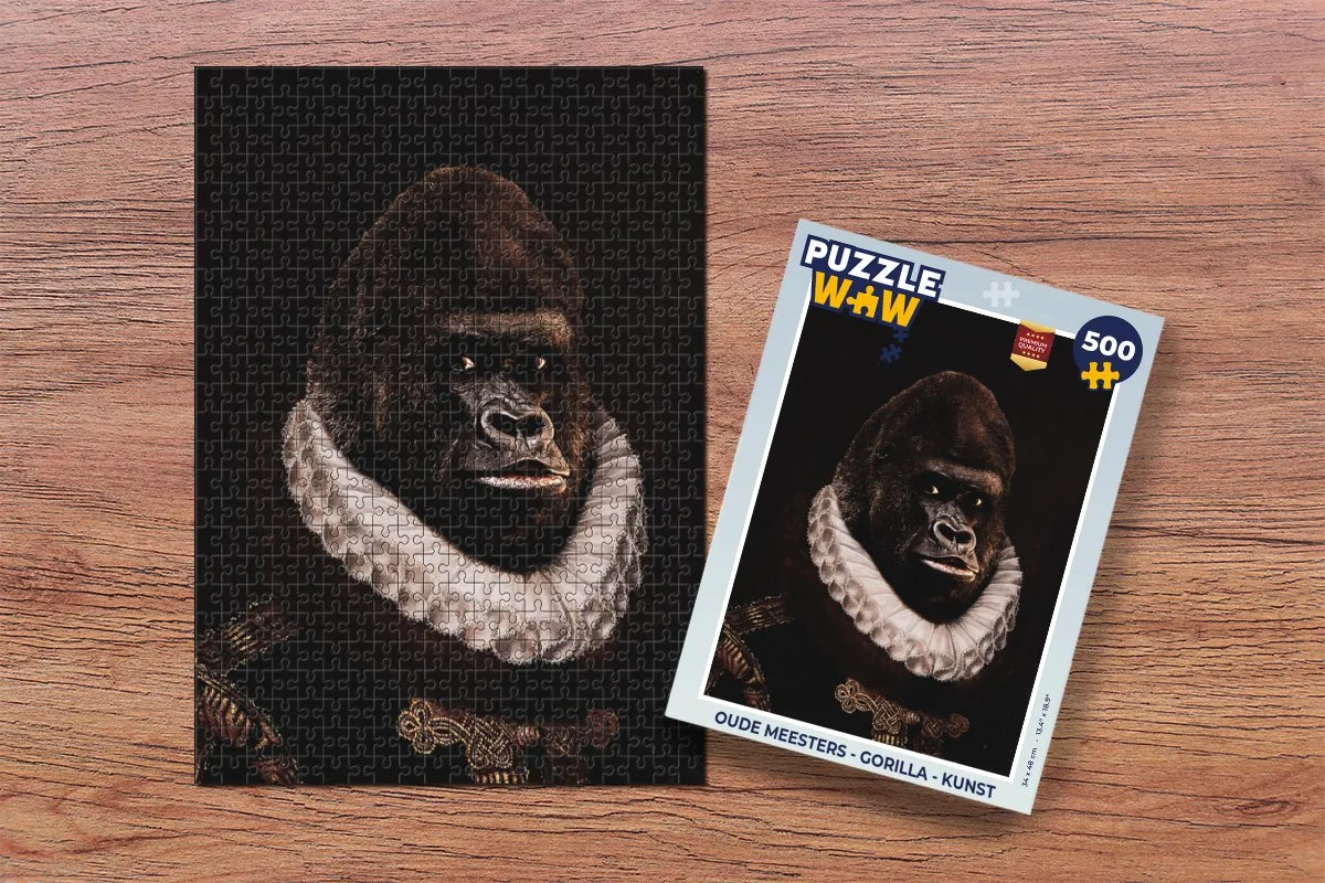 PuzzleWow Oude Meesters Gorilla Legpuzzel 500 Stuks - Multicolor