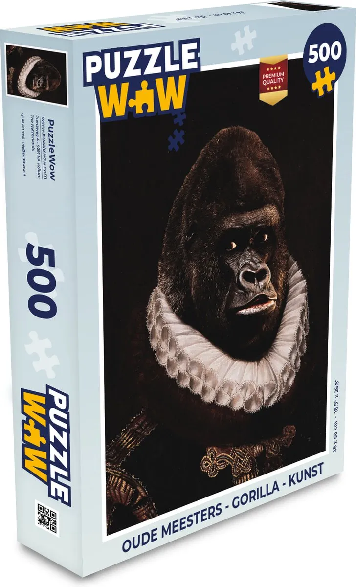 PuzzleWow Oude Meesters Gorilla Legpuzzel 500 Stuks