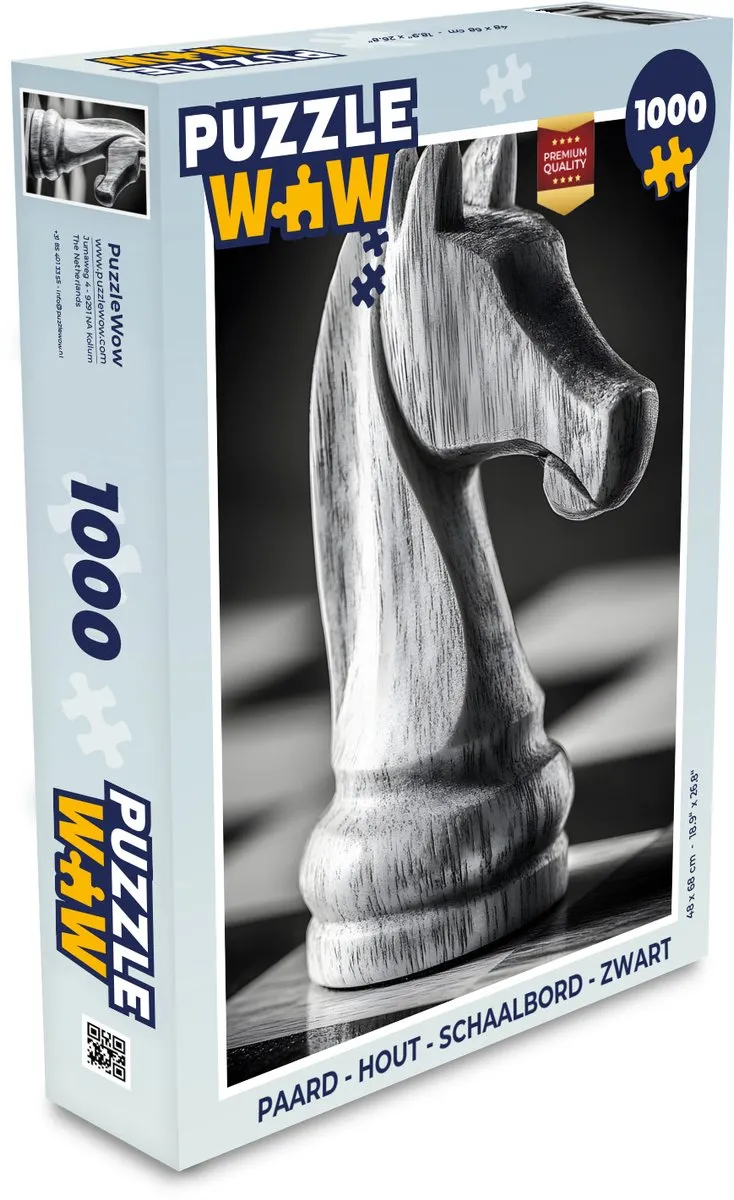 PuzzleWow Paard Schaakbord Legpuzzel 1000 Stuks