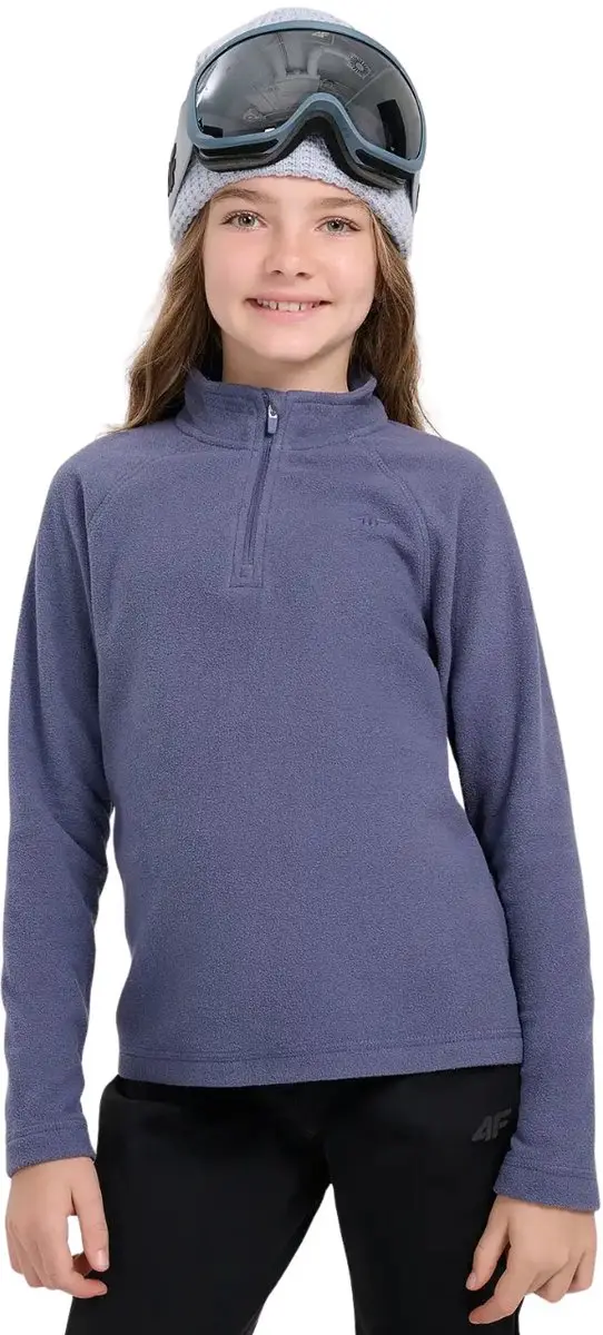 4F Sweater Fleeceowa Meisjes Donkerblauw