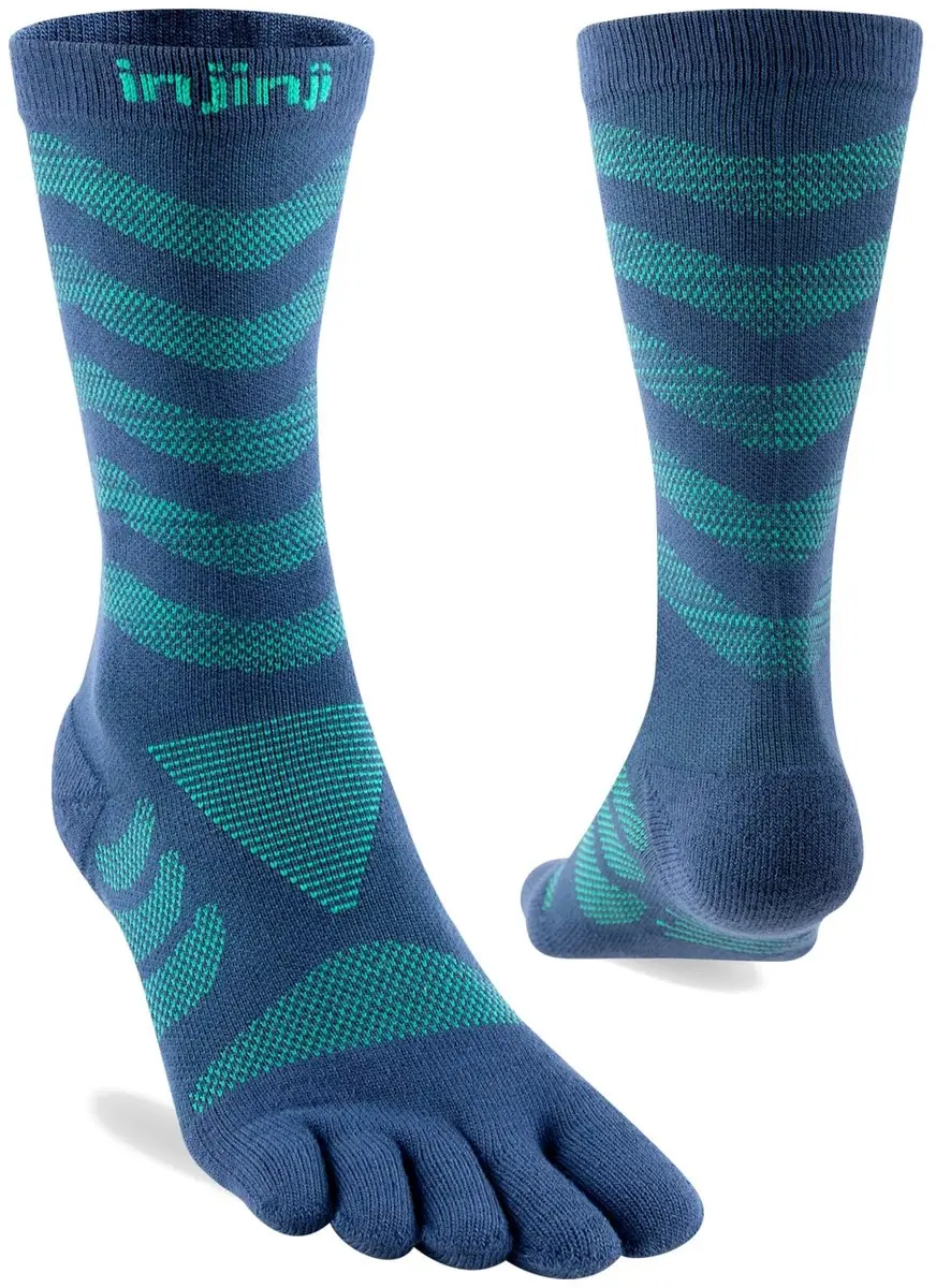 Injinji Ultra Run Crew Dames - Diep Blauw/Groen - afbeelding 4 van 6