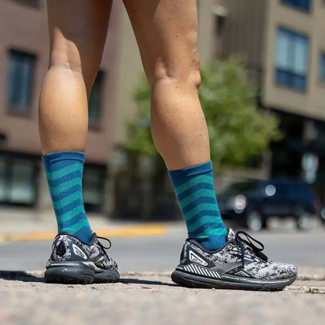 Injinji Ultra Run Crew Dames - Diep Blauw/Groen - afbeelding 6 van 6