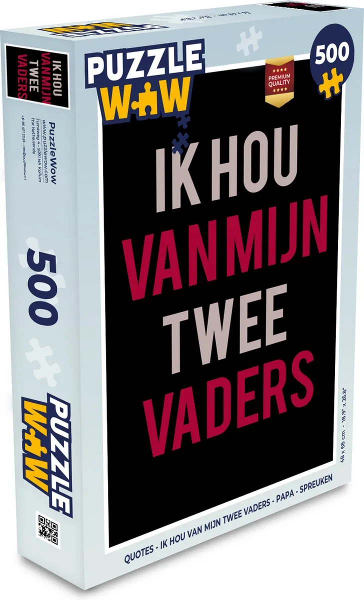 PuzzleWow Quotes Ik hou van mijn twee vaders Legpuzzel 500 Stuks