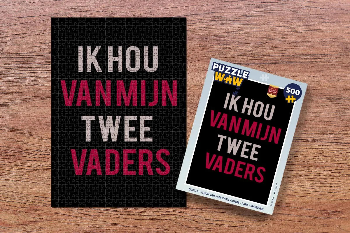 PuzzleWow Quotes Ik hou van mijn twee vaders Legpuzzel 500 Stuks - Multicolor