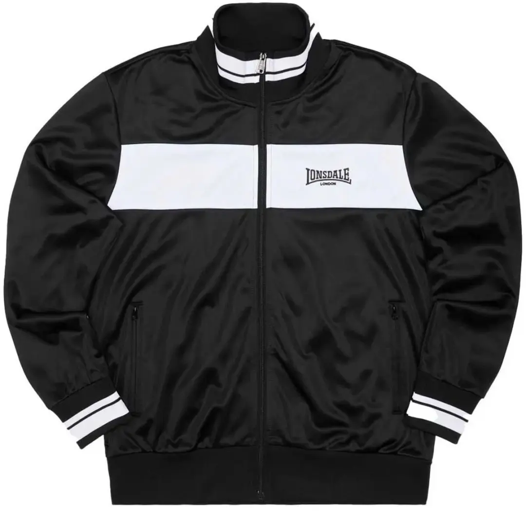 Lonsdale Meols Track Suit Jas - Zwart/Wit - L - afbeelding 4 van 4