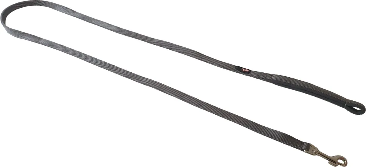 Trixie Premium Hondenlijn 180cm - Grijs - Neopreen greep
