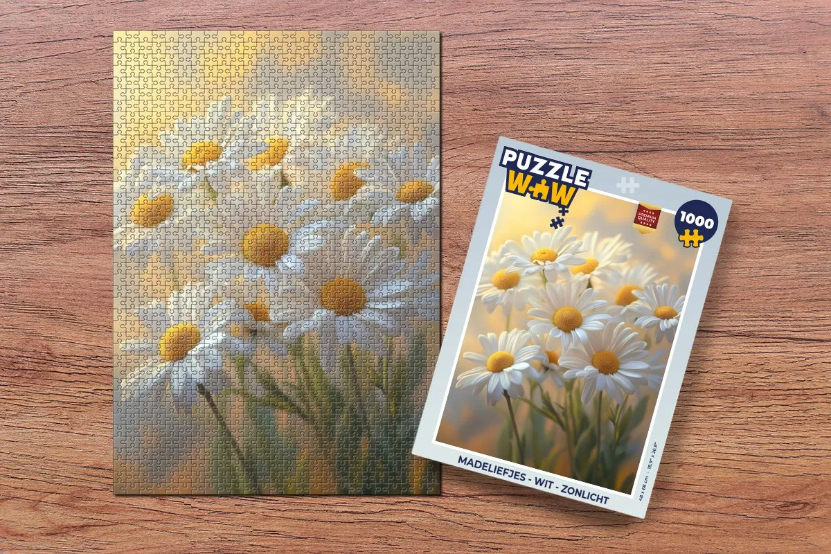 PuzzleWow Madeliefjes Wit Legpuzzel 1000 Stukjes