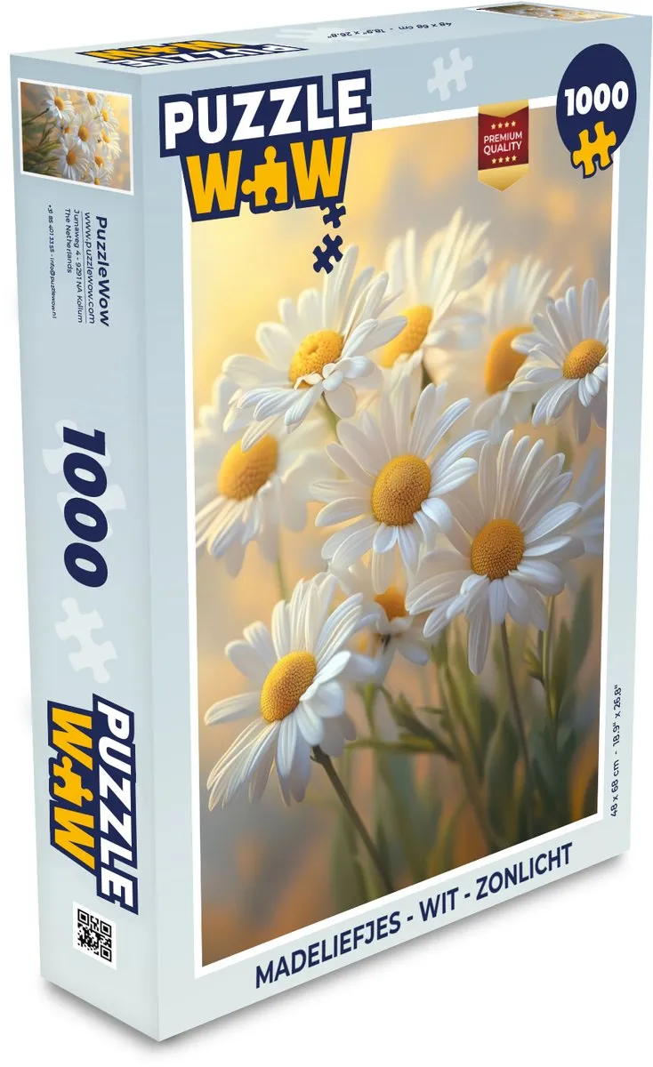PuzzleWow Madeliefjes Wit Legpuzzel 1000 Stukjes