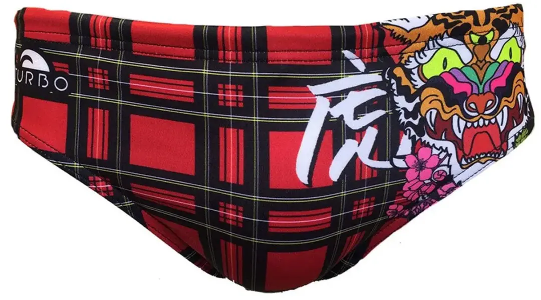 Turbo Tartan Tiger Zwemslip Rood XL Man