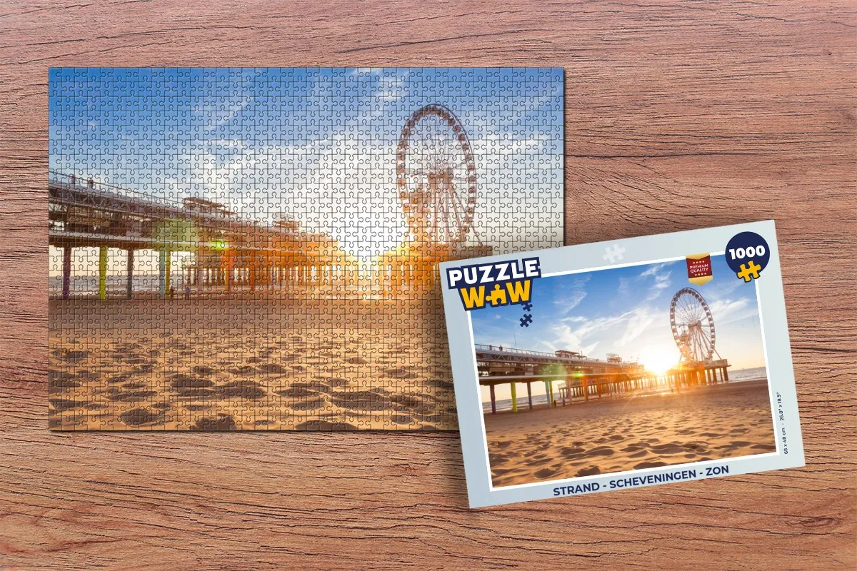 PuzzleWow Strand Scheveningen Legpuzzel 1000 Stuks - Multicolor