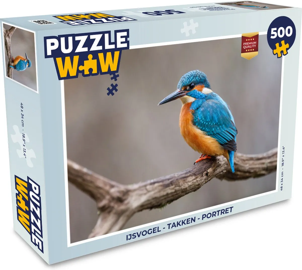 PuzzleWow IJsvogel Takken Portret Legpuzzel 500 Stuks