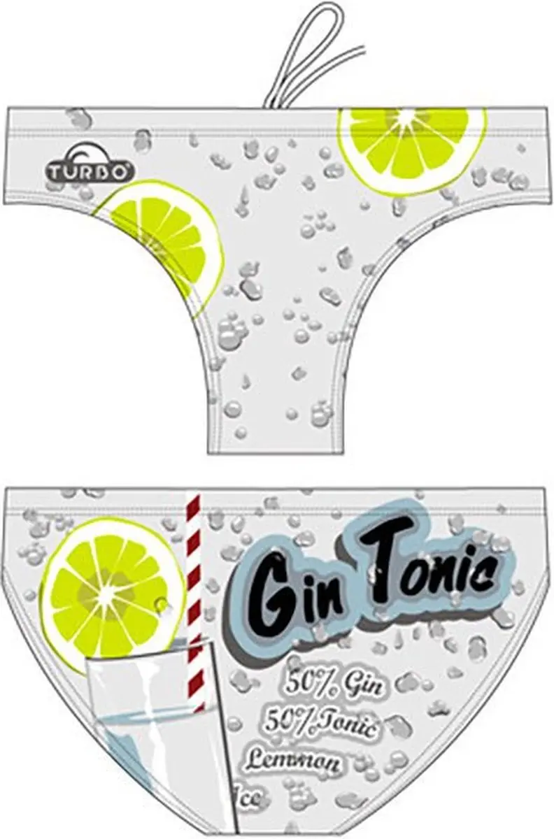 Turbo Gin Tonic Zwemslip Wit 4XL Man