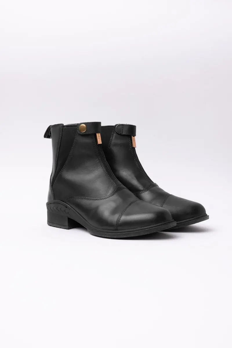Horze Rose Lederen Jodphurs met Rits Vooraan, Black, 36