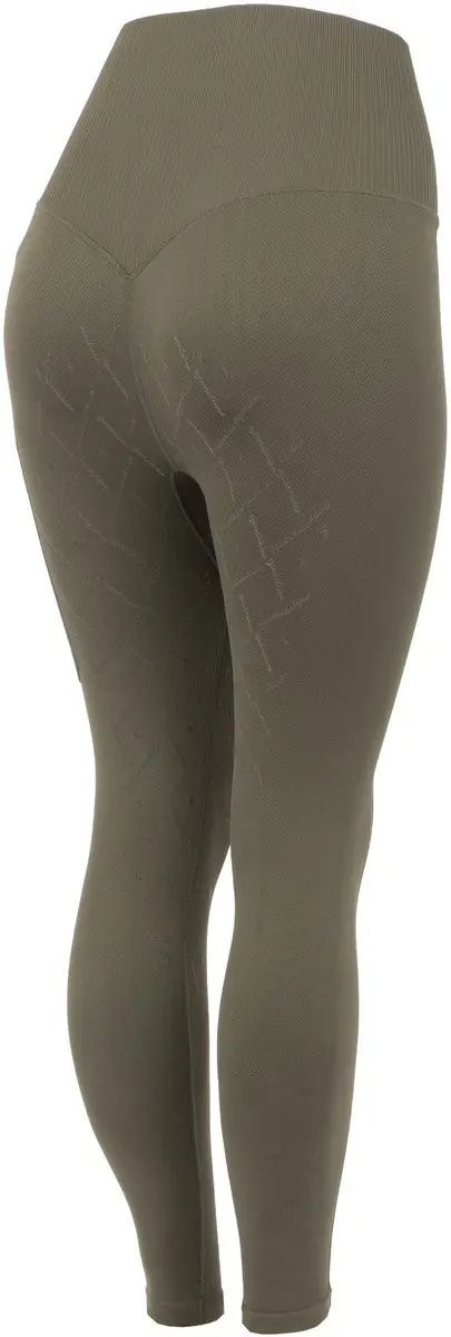 Horze Janine naadloze fullgrip rijlegging met telefoonzak, dames, bruin, XS/S