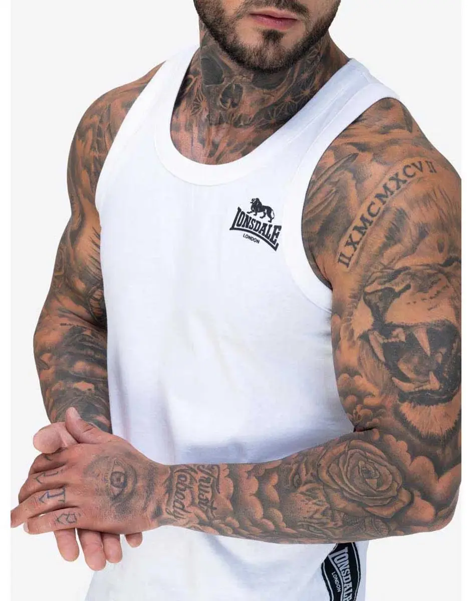 Lonsdale Clousta Tanktop Heren - Wit - L - afbeelding 6 van 6