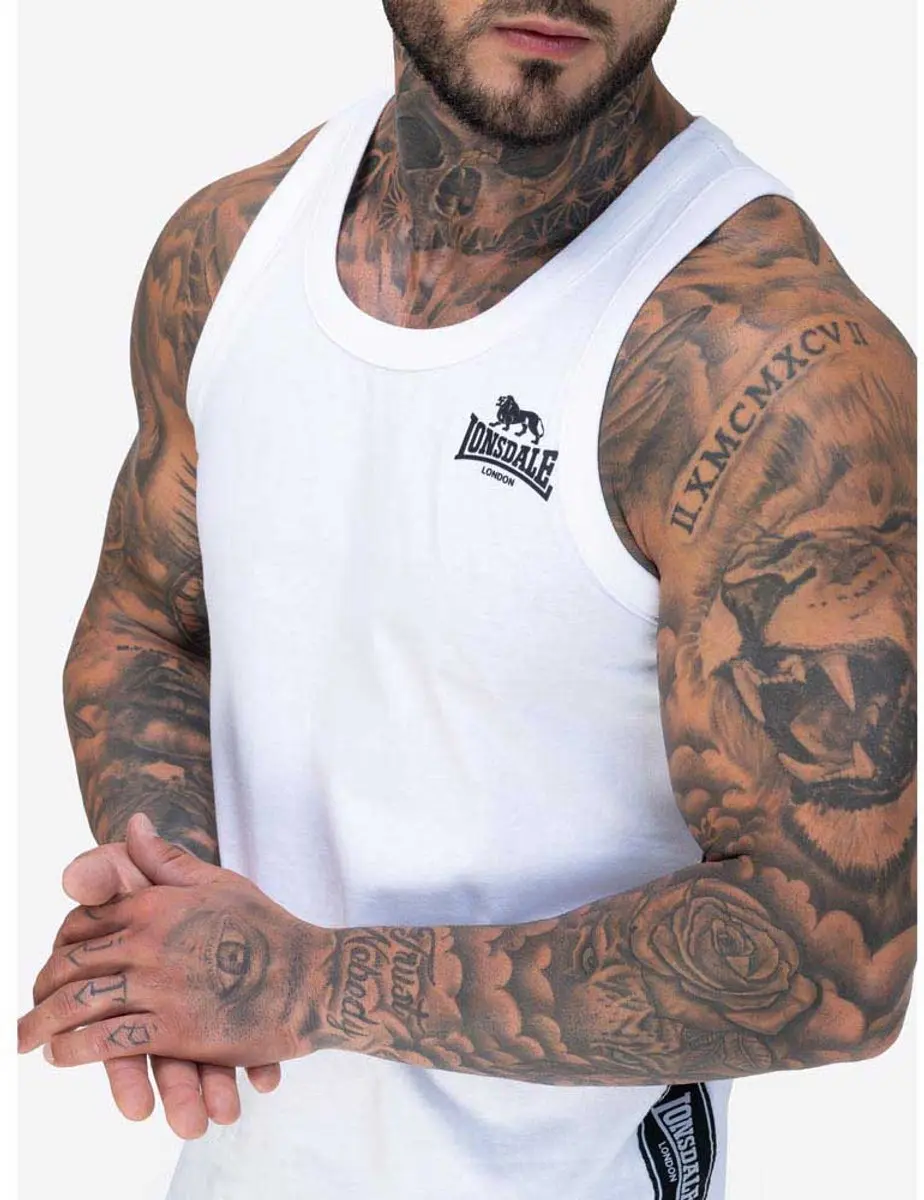 Lonsdale Clousta Tanktop Heren - Wit - L - afbeelding 5 van 6