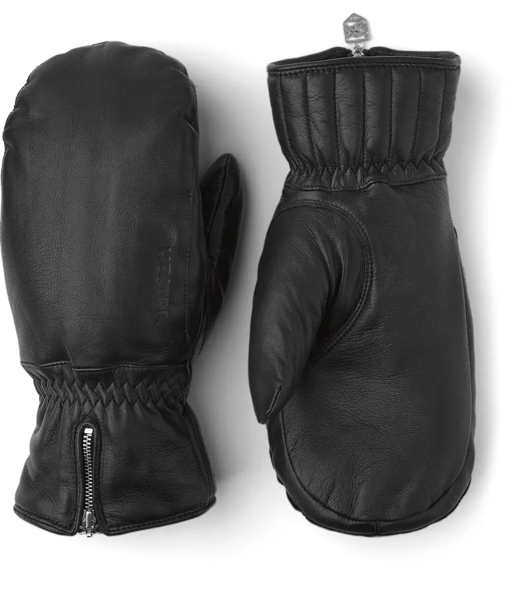 HESTRA LEATHER SWISSWOOL CLASSIC MITT Black-9