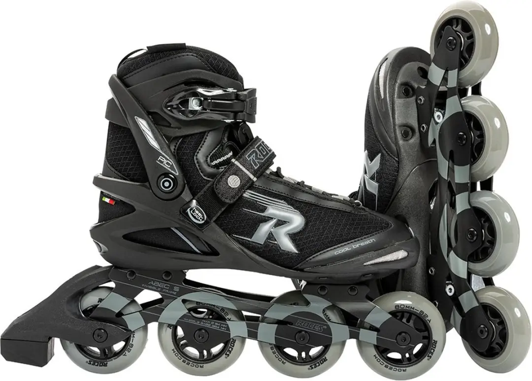 Roces PIC TIF 80 Skeelers - 4x80mm Wielen - Fitness Inline Skates - Zwart Grijs - Maat 44 - afbeelding 3 van 5