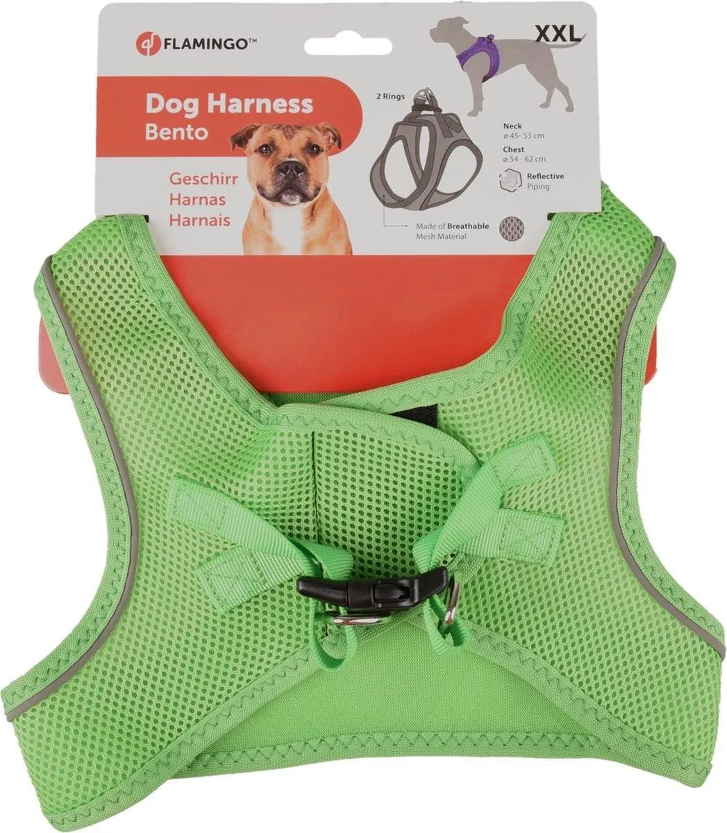 Flamingo Bento Step&go Hondenharnas Groen XXL - afbeelding 6 van 6