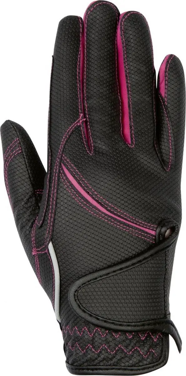 HKM Rijhandschoenen -Fashion- zwart/roze
