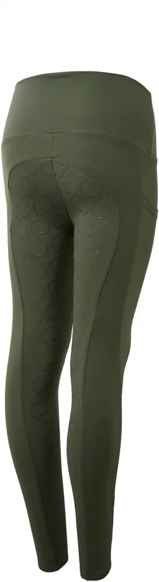 Horze Gillian Full Seat Compressie Tights, kinderen, groen, 146/152