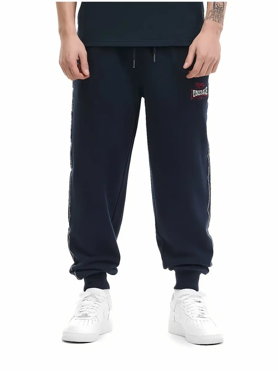 Lonsdale Delaval joggingbroek - Dark Navy/Oxblood/Ecru - afbeelding 4 van 6