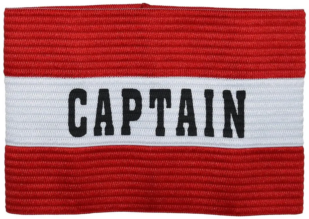 Precision Aanvoerdersband Captain Polyester Rood/Wit