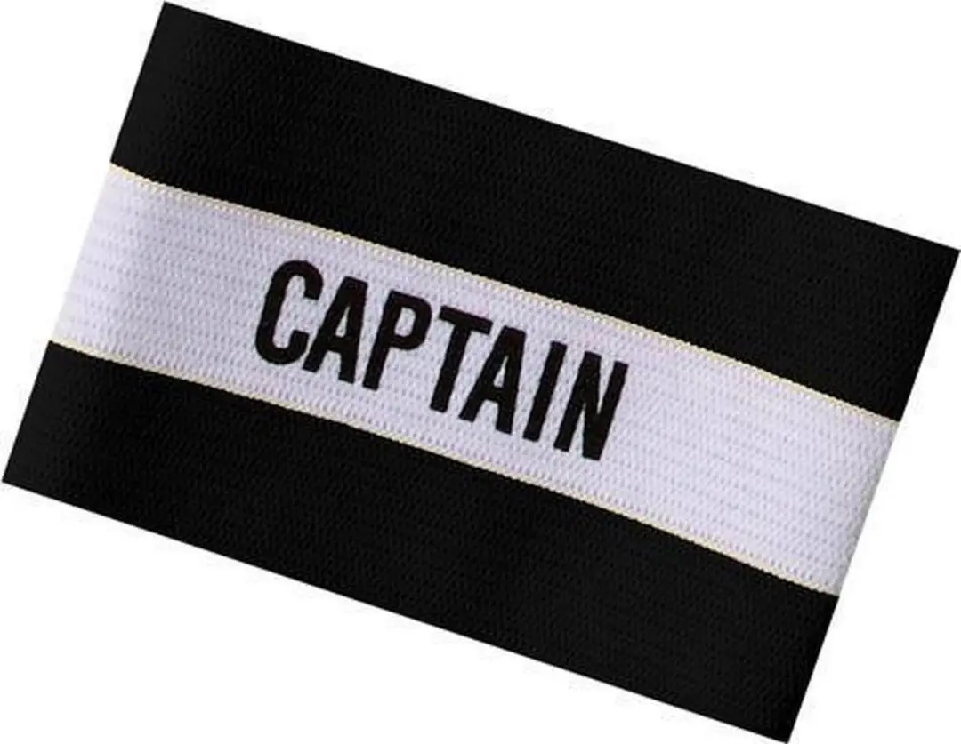 Precision Aanvoerdersband Captain Junior Polyester Zwart/wit Mt S