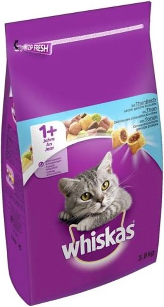 Whiskas Adult 1+ Tonijn 3,8kg (2x1,9kg)