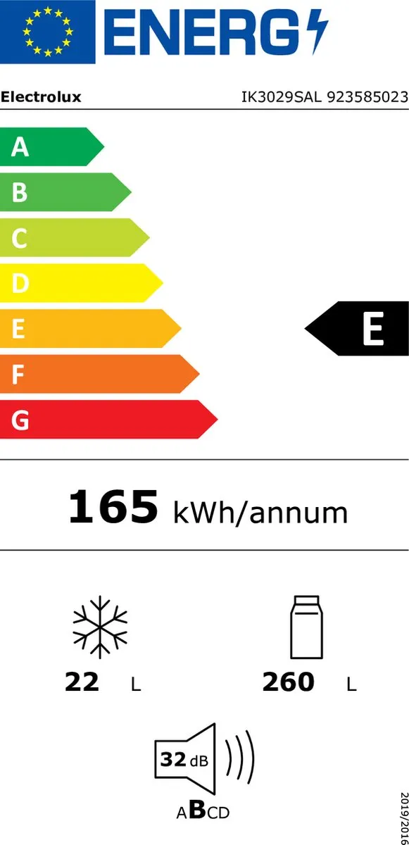 Electrolux IK3029SAL Inbouwkoelkast 282L - 32 dB - E-klasse