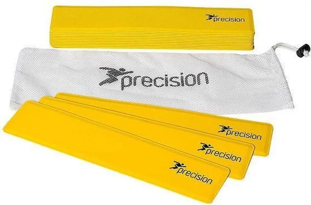 Precision rubber veldmarkering geel set van 15 stuks 34cm x 7cm.