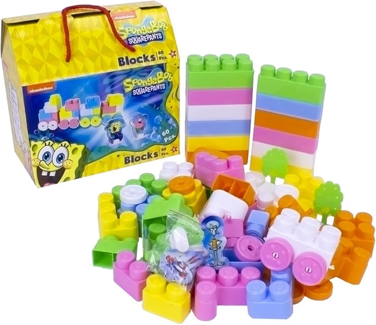 Nickelodeon Spongebob Squarepants Blokkenset 60 Stuks
