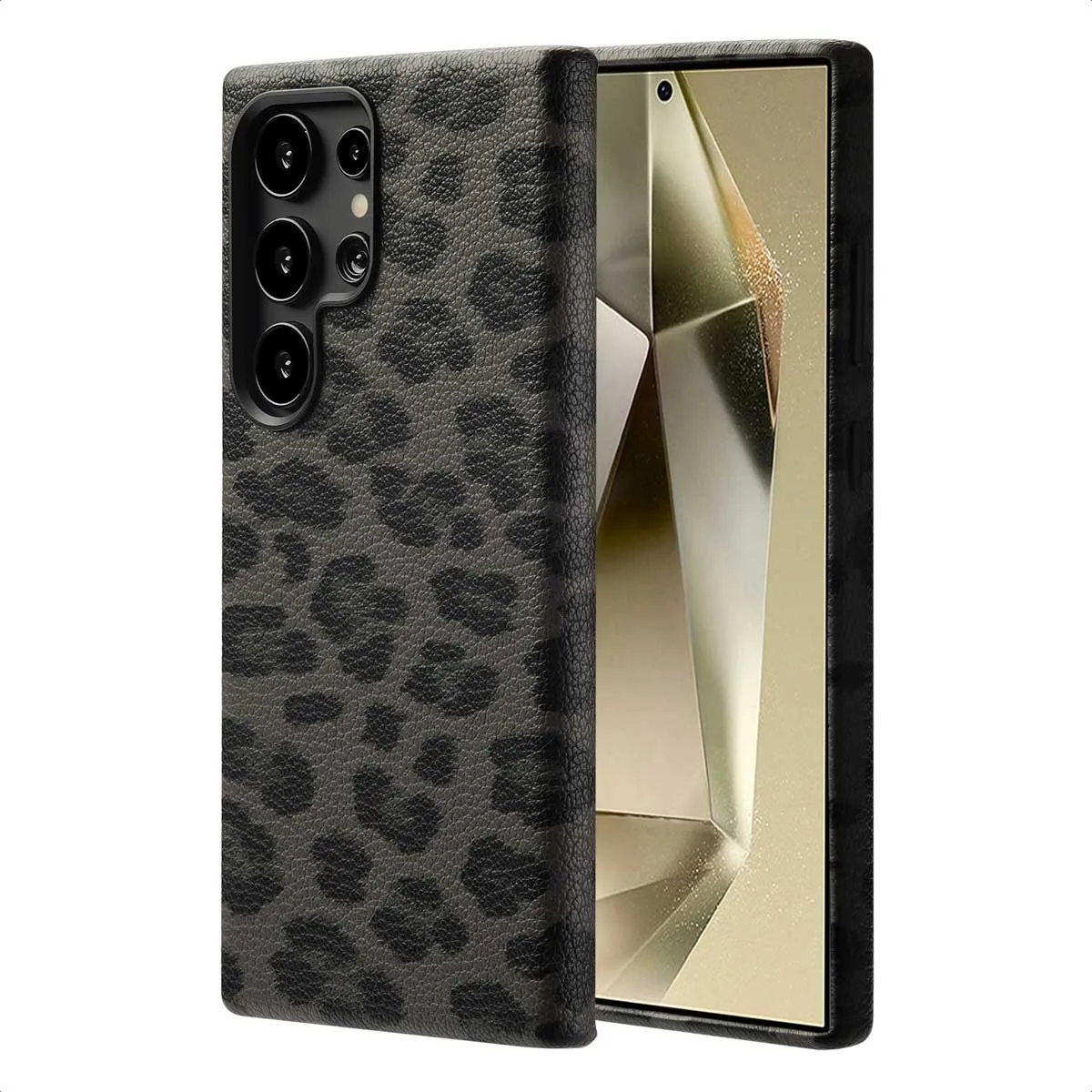 Selencia Hoesje Samsung Galaxy S24 Ultra - Sabi Panterprint Zwart