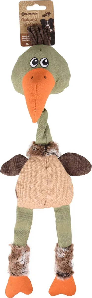 Flamingo Natura Delight Speelgoed Honden - Vogel + Bungee Benen Mix 49cm