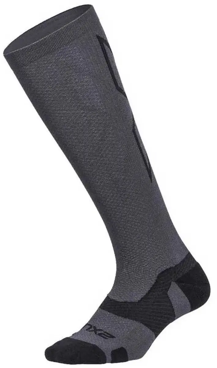 2XU Vectr Light Cushion Lange Sokken - Titanium/Zwart - afbeelding 4 van 4