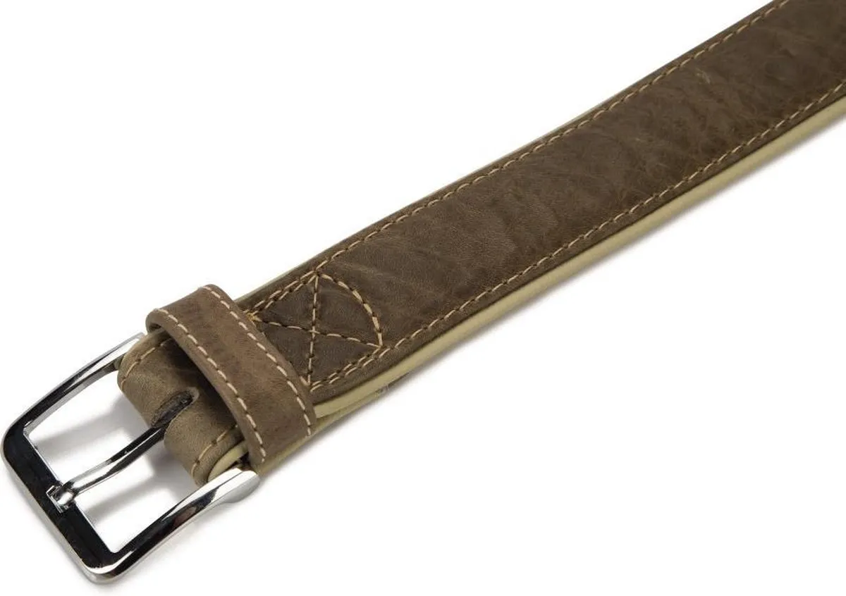 Beeztees Comfort Halsband Hond - Leer Grijs 65cm