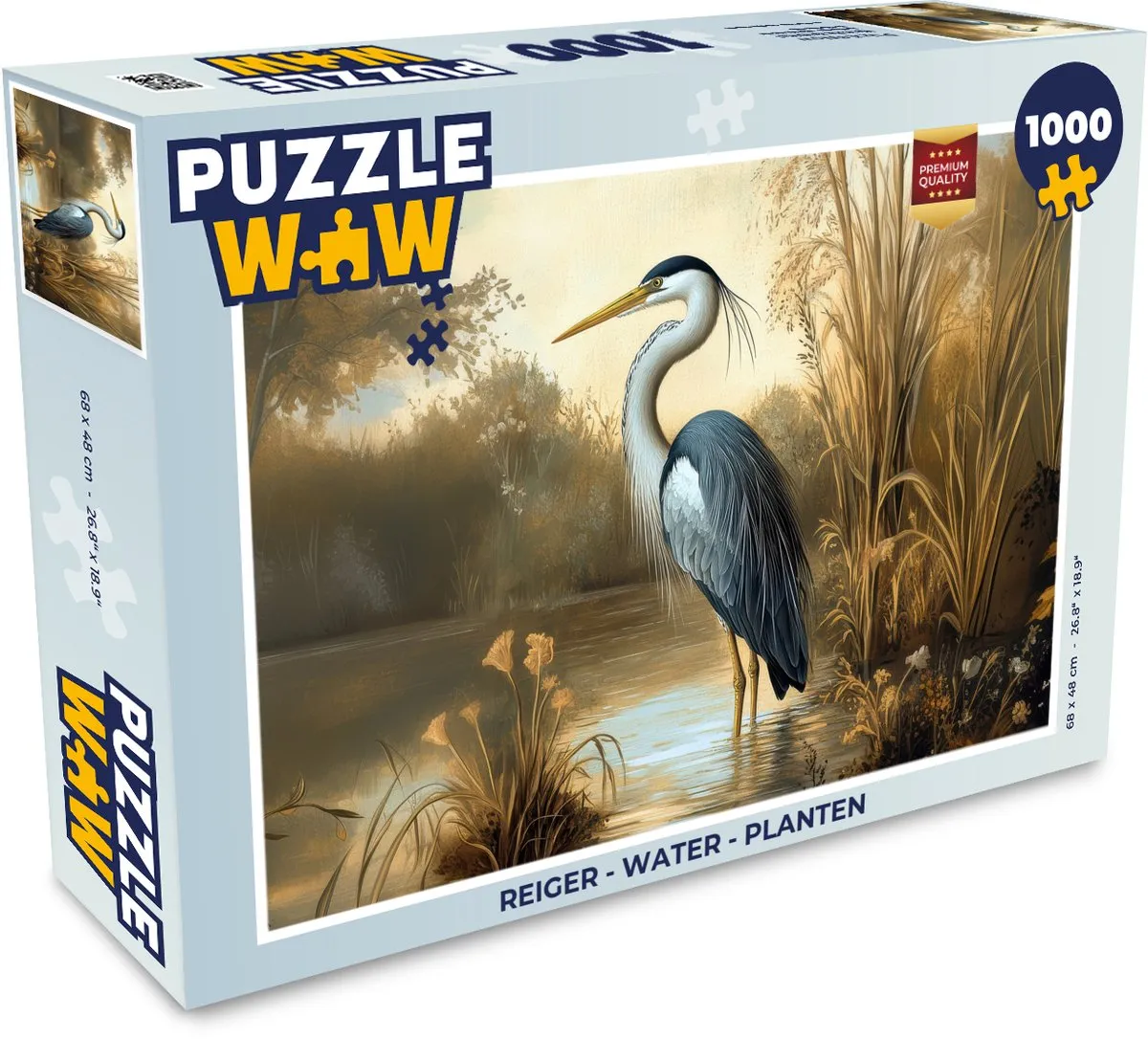PuzzleWow Reiger Water Planten Legpuzzel 1000 Stuks
